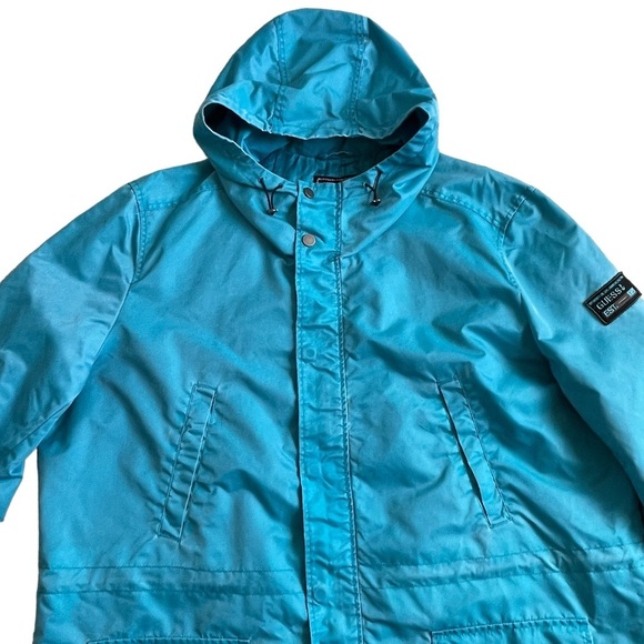 Guess Men’s Fluid Nylon Parka Coat Jacket Size XXL Blue Shore Zip Snap Hoodie - Picture 7 of 16